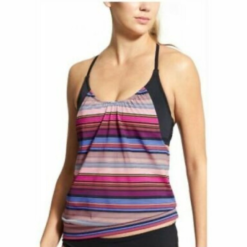 Athleta Capri Stripe Blousy Tankini